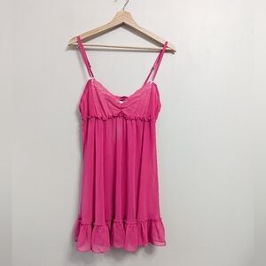 Betsey Johnson Pink Ruffle  Babydoll Lingerie Dainty‎ Coquette